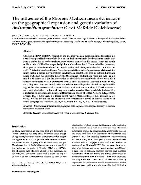 caujape and jansen 2003